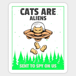 Funny Cat Aliens Sticker